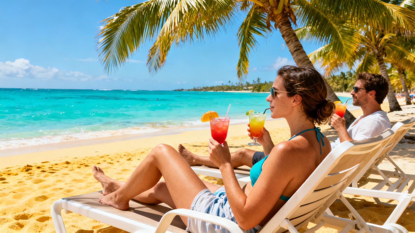 Cabo San Lucas beach bar with cocktails and ocean view.