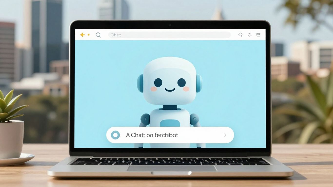 AI chatbot on a laptop screen in Australia