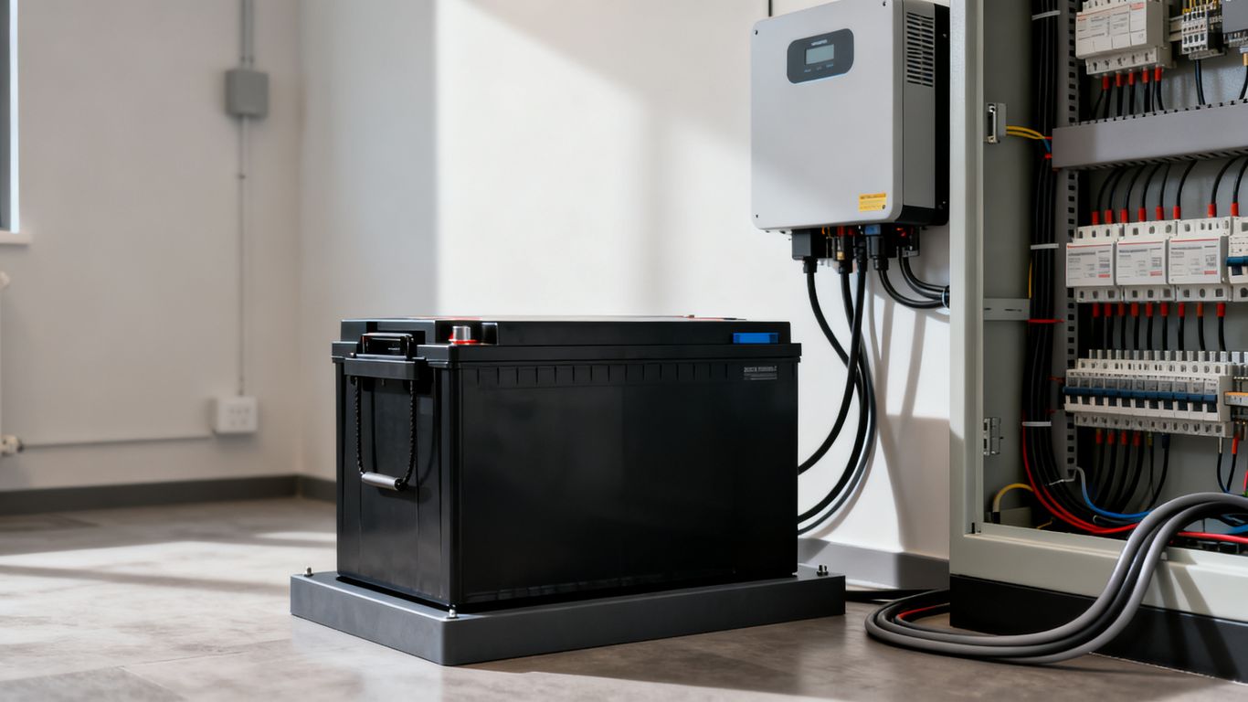 Batterie solaire résidentielle dans un local technique