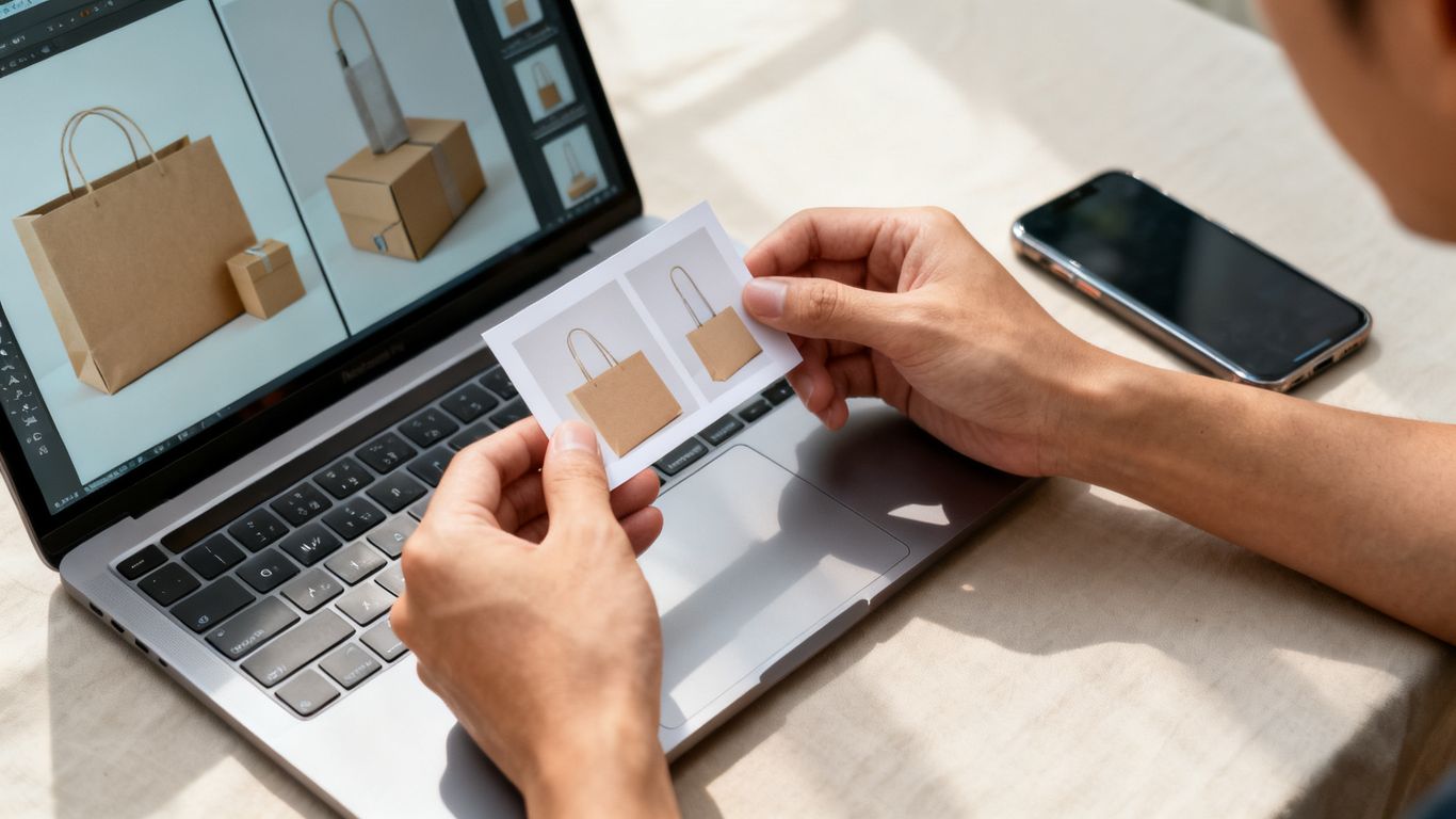 Product listing images and copy being reviewed