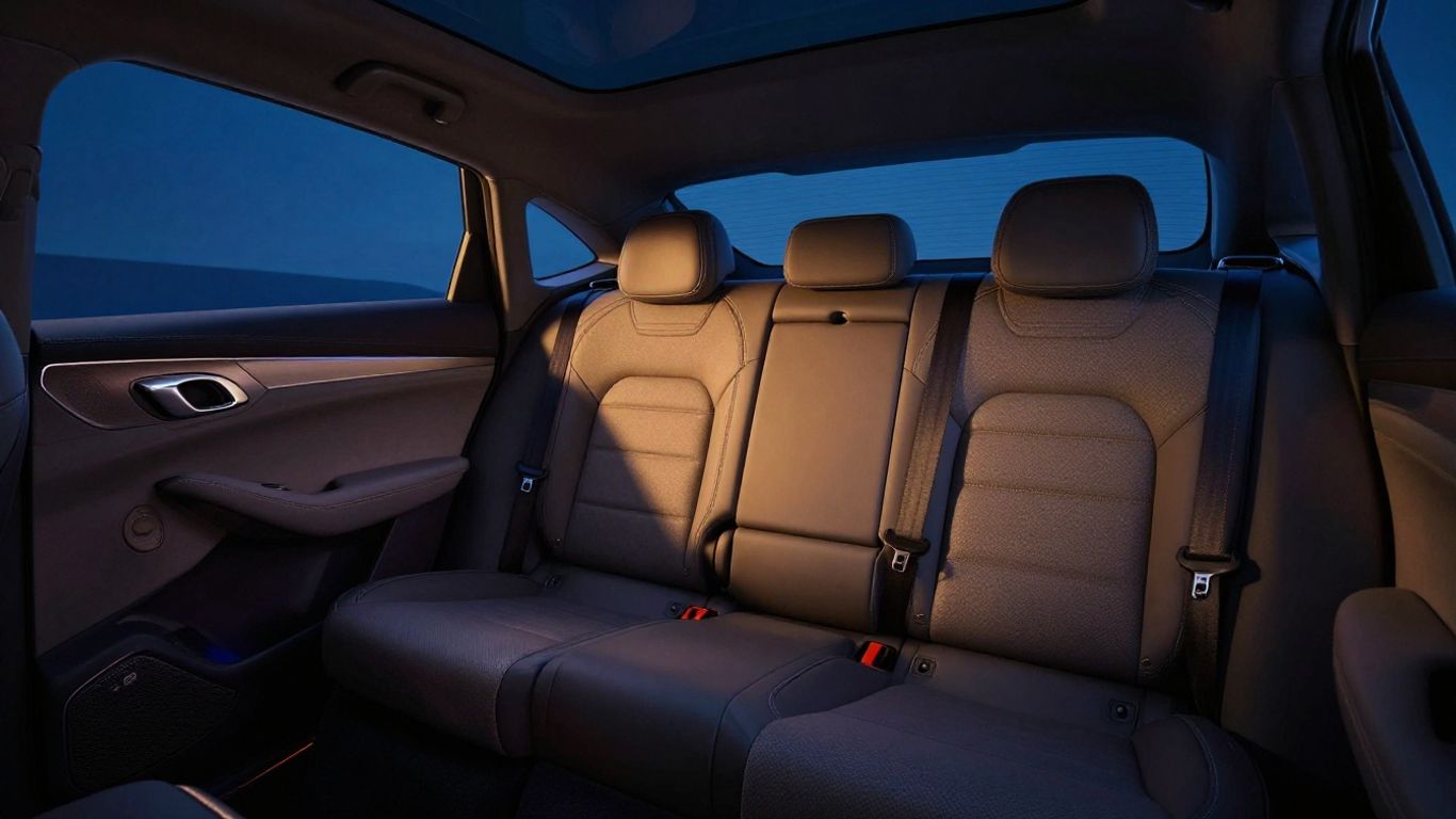 Tesla cabin with soft ambient lighting