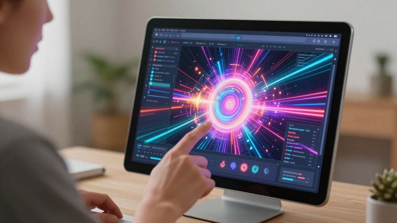 AI music video generator interface on a desktop.