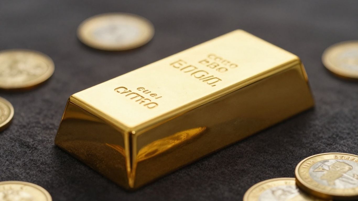 Lingot d'or et pièces d'or pour la retraite.