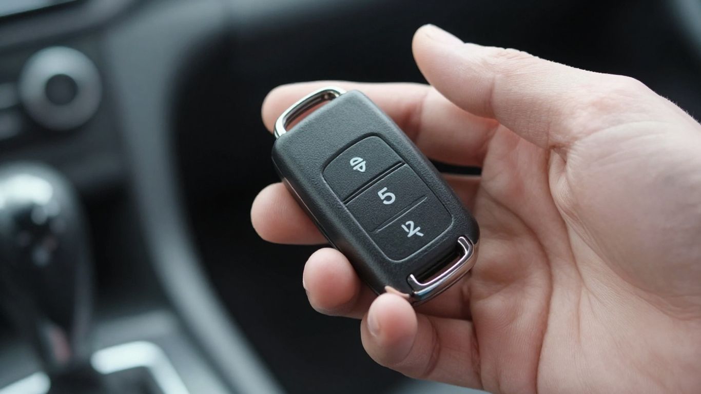 Car key fob being programmed