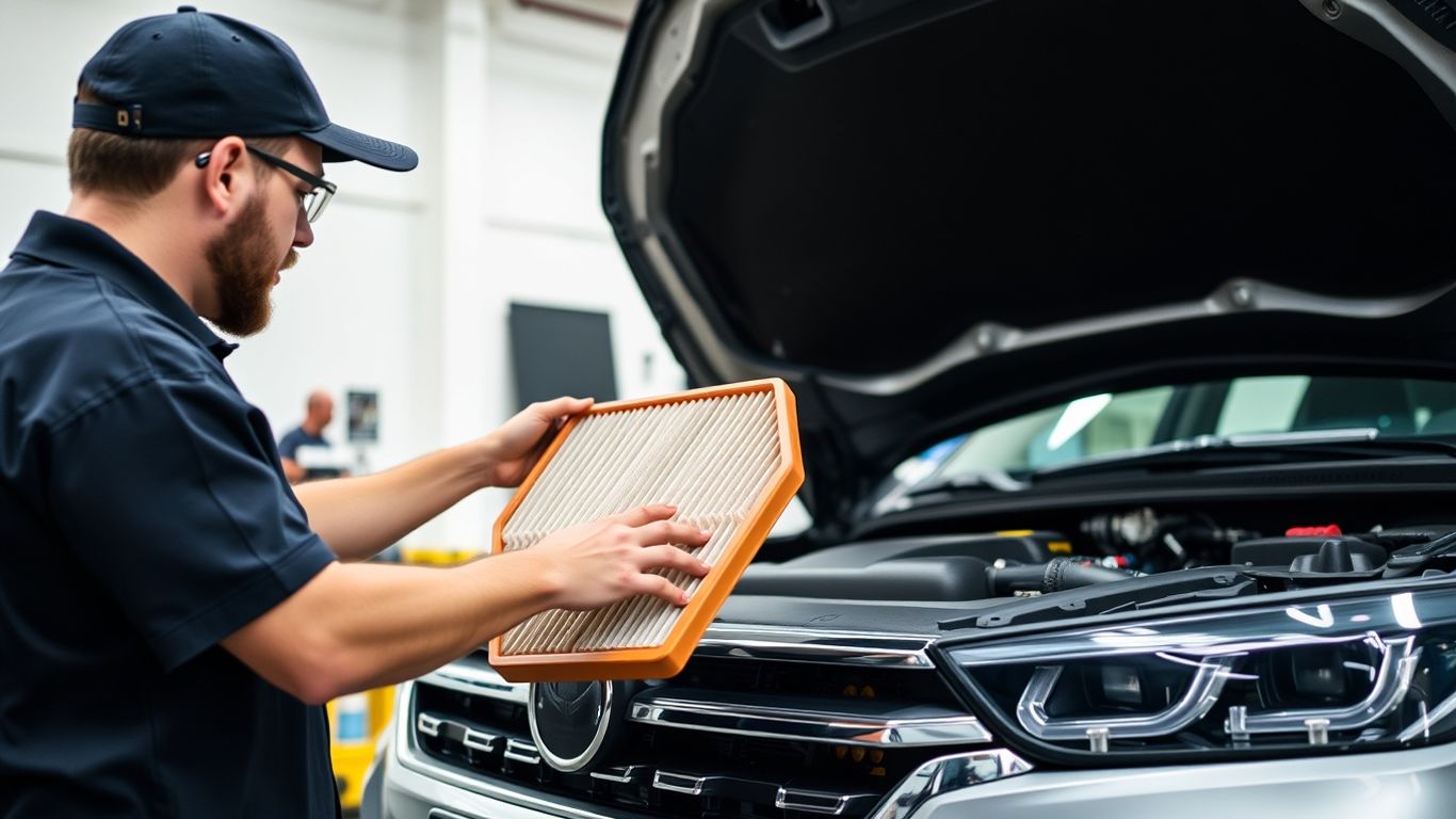 Maintenance checks on a modern SUV