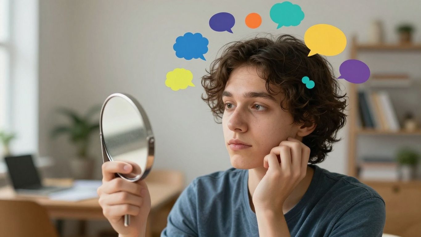 Person with ADHD reflecting on self-awareness.