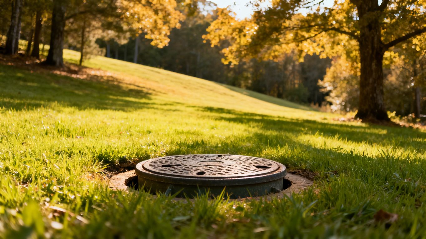 Septic tank in a rural North Georgia yard.