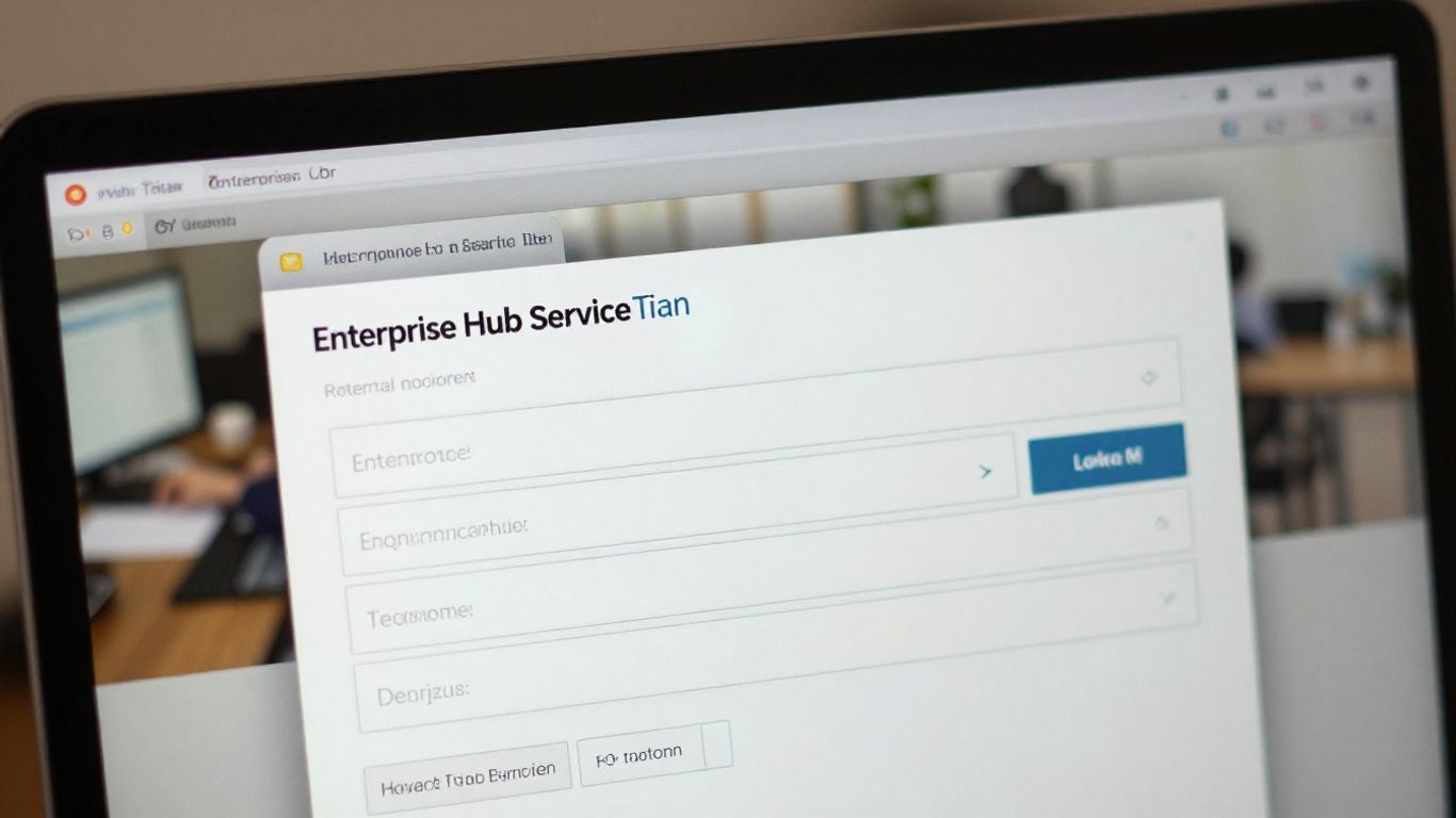ServiceTitan Enterprise Hub login screen on a computer