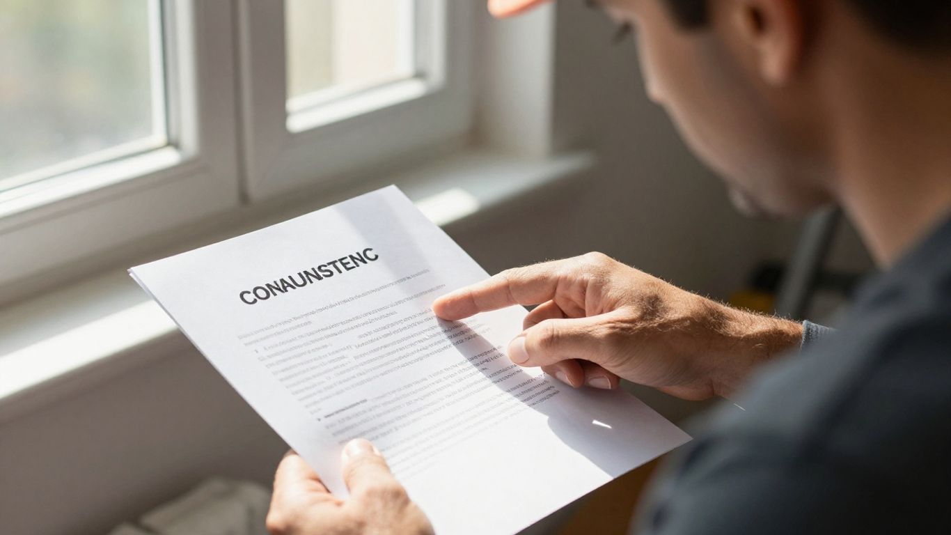 Homeowner and roofer reviewing a contract.