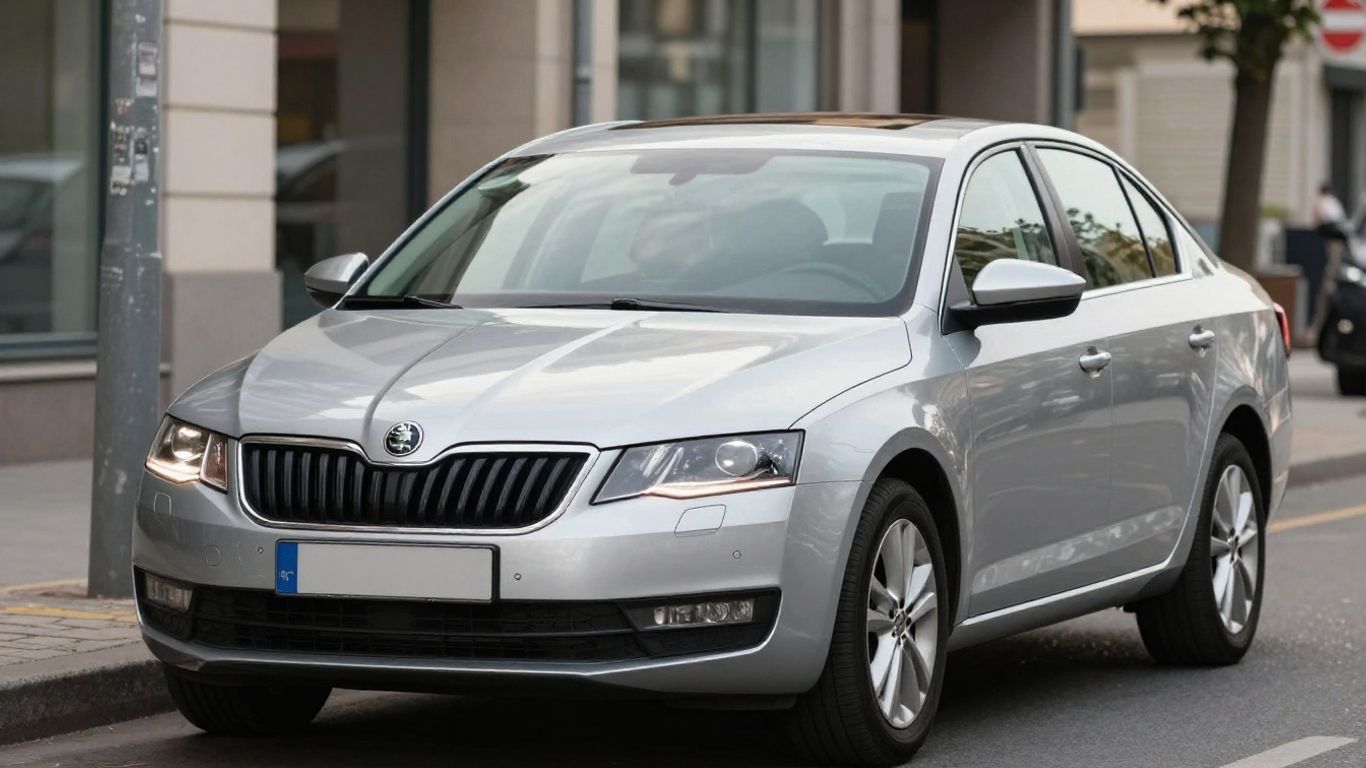Silberner Skoda Octavia auf einer Stadtstraße
