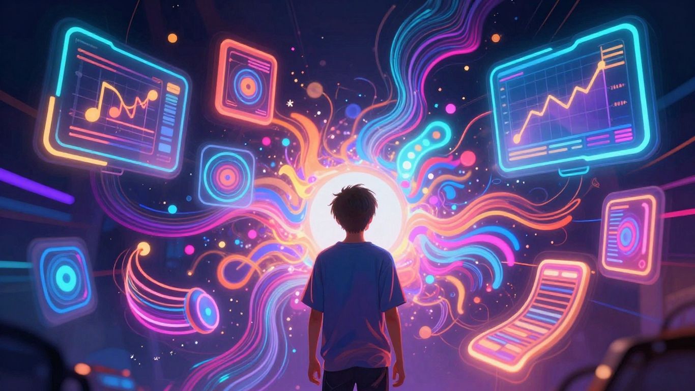 AI music video creation with abstract visuals