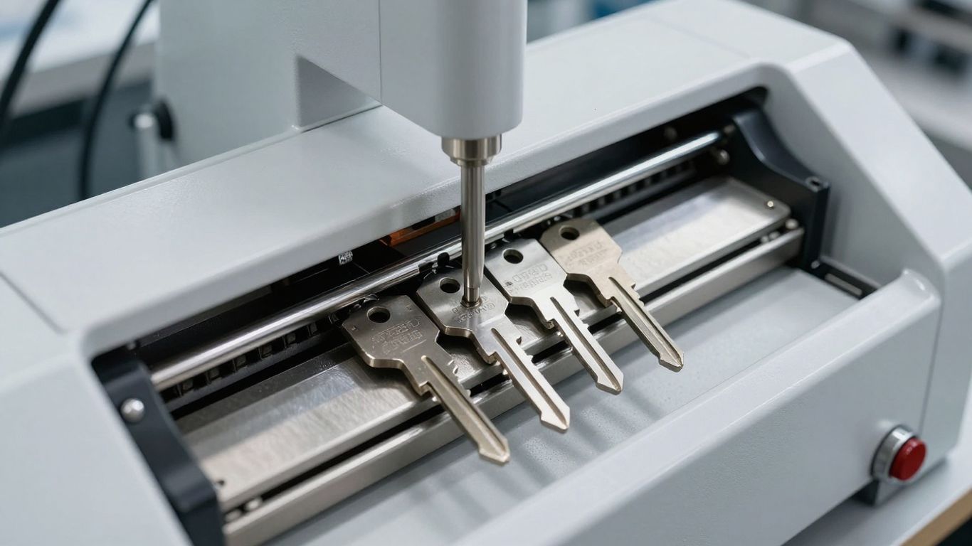 Digital key cutting machine for automotive keys