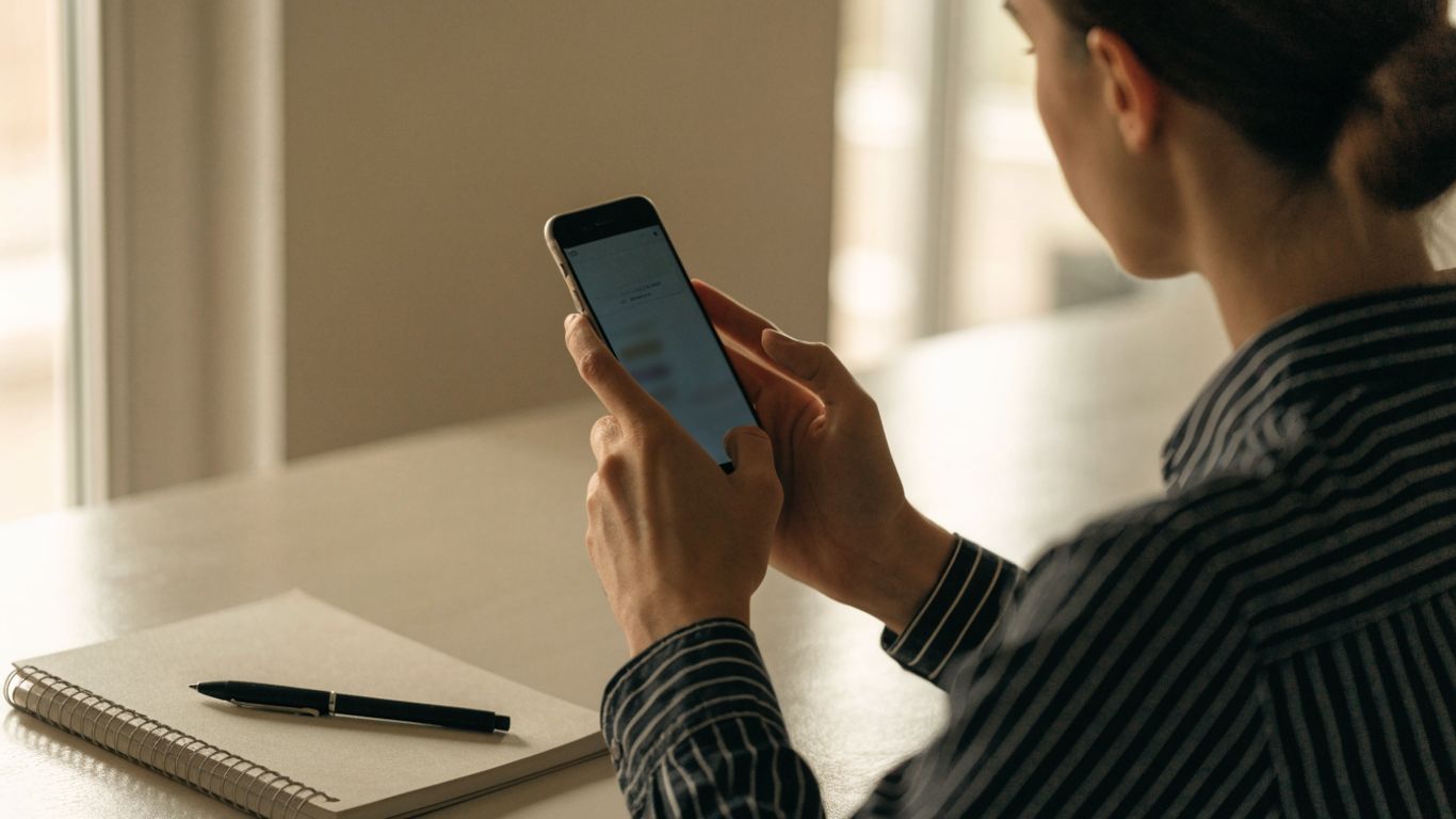 Person checking a secure account login on a phone