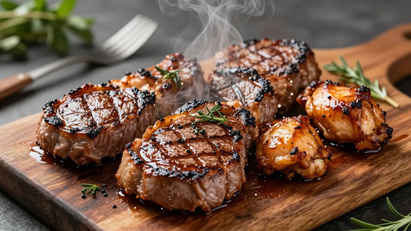 Delicious grilled meat ready for storage and reheating.