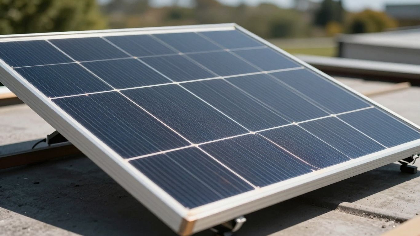 Panneau solaire Voltec Solar sur un toit ensoleillé.