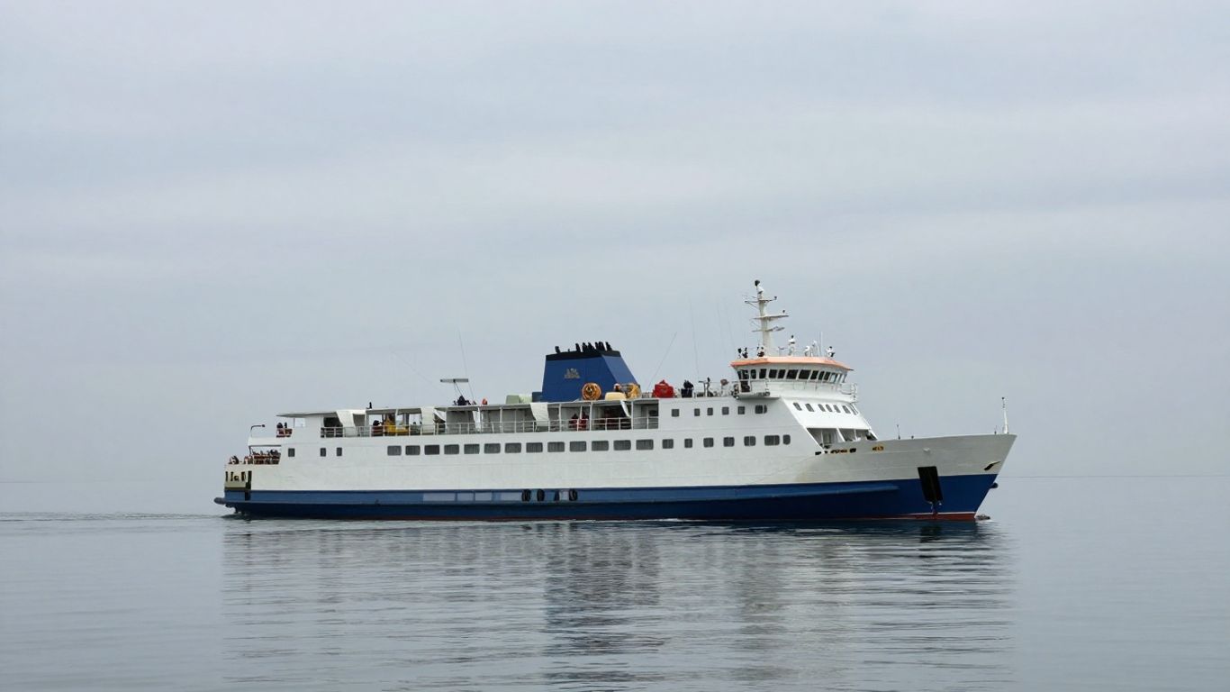 Ferry sailing across the sea