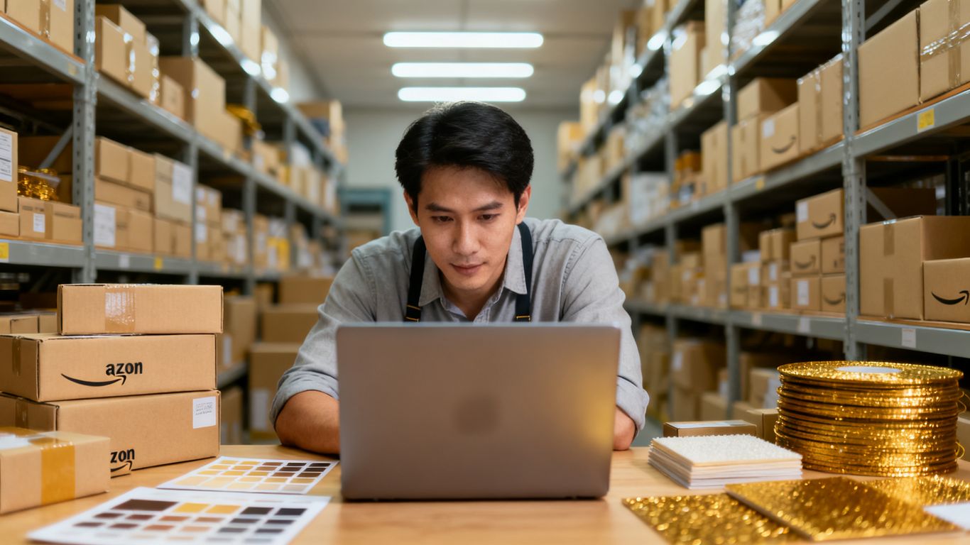 Amazon seller reviewing product listing performance