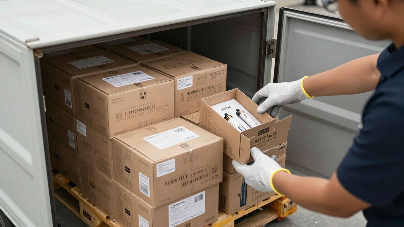 Freight cartons prepared for international vape transport