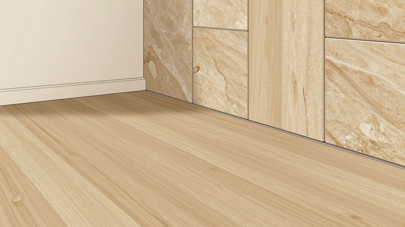 Suelos y acentos de Travertino Noce en una casa.