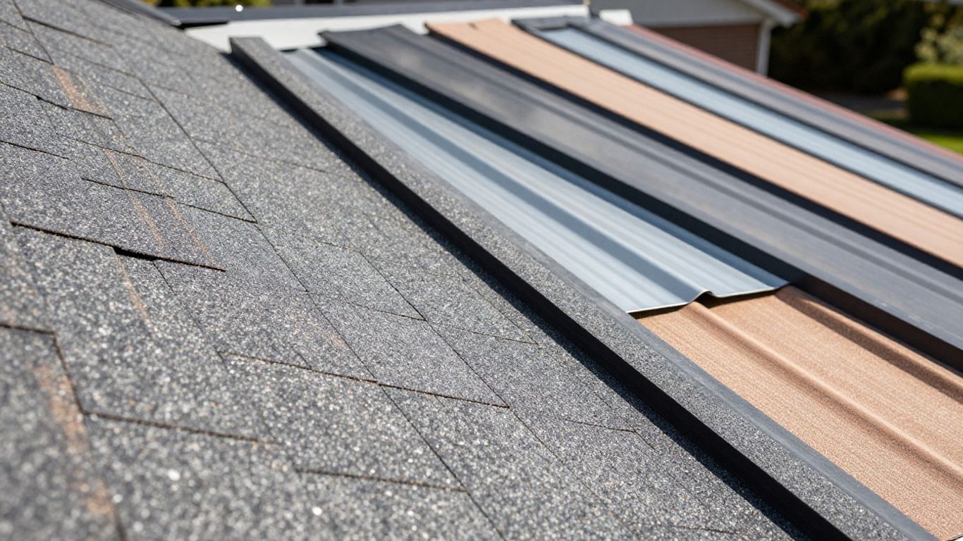 Various roofing materials like shingles, metal, and tiles.