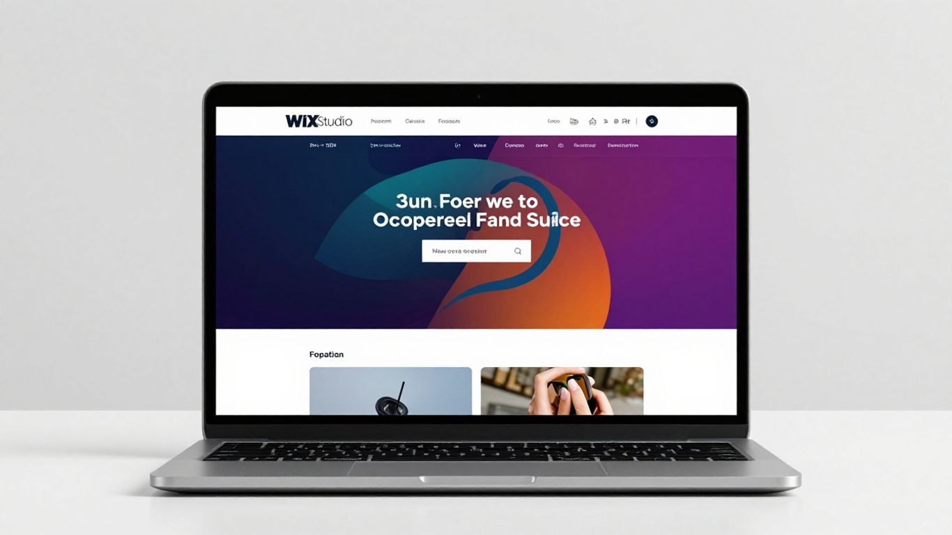 Wix Studio app on a laptop for PC access.