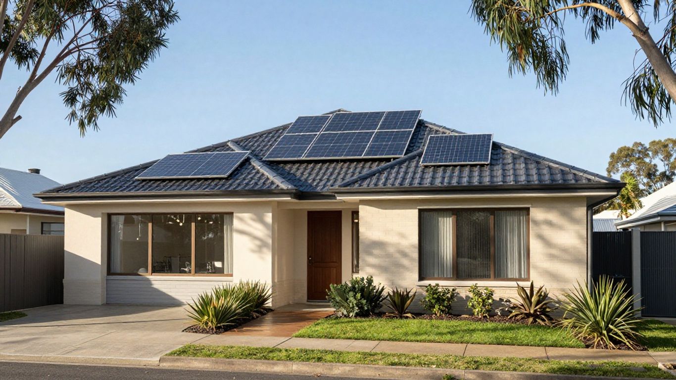 Solar panels on an Australian suburban roof