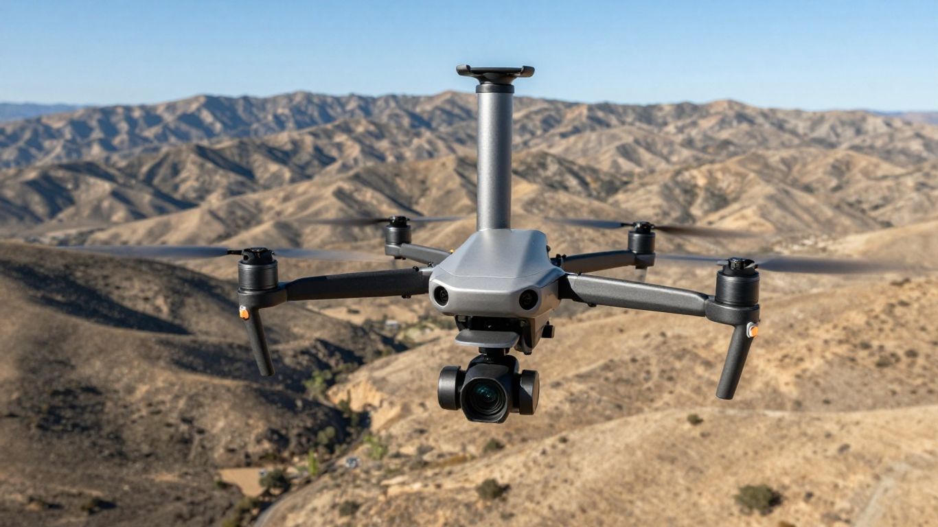 Drone mapping California terrain with sub-centimeter accuracy.