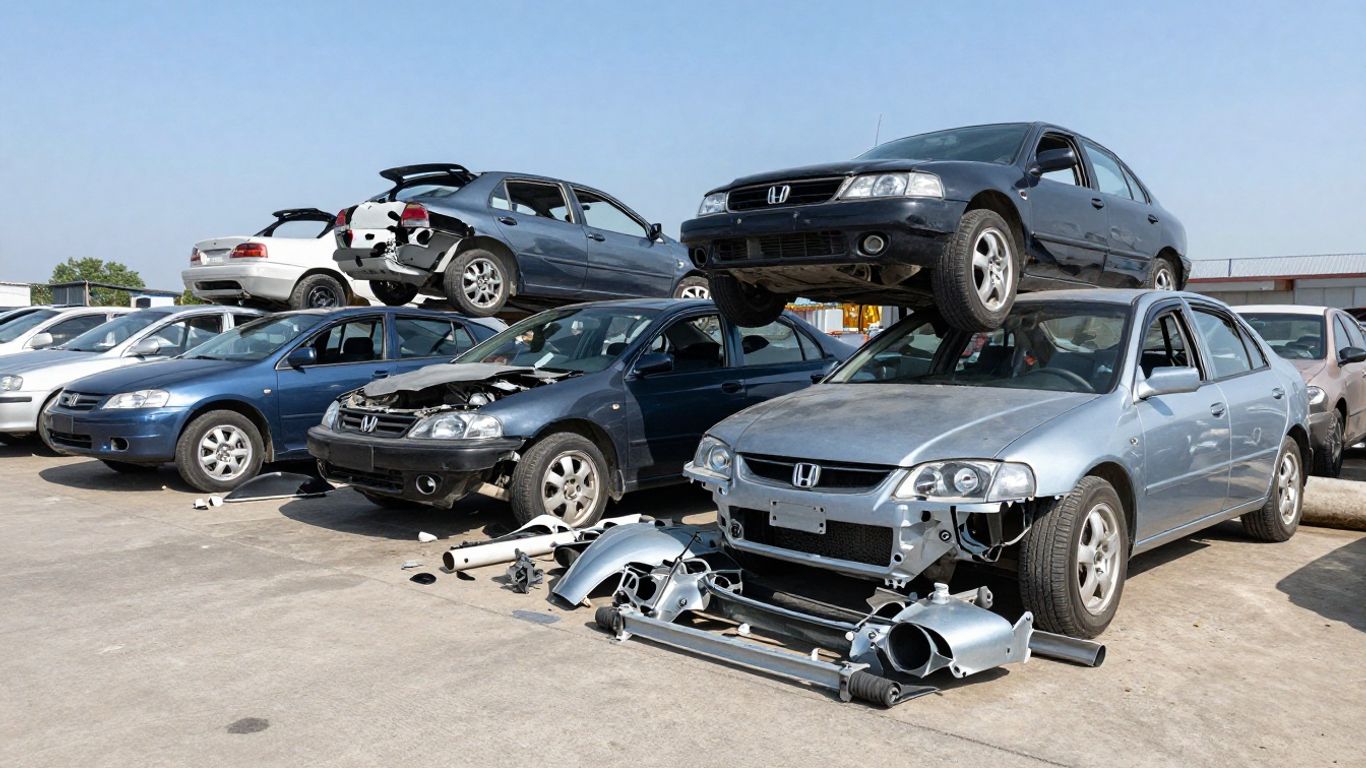 Honda Accord Euro car parts at a recycler in Brisbane.