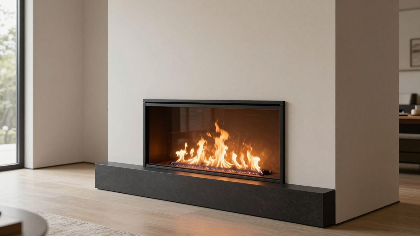 Built-in fireplace with clear space around its opening
