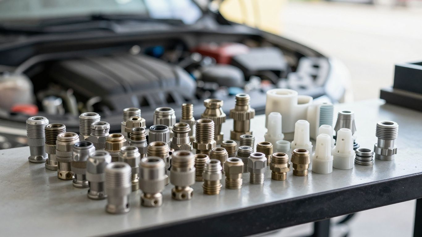 New fuel filter beside Volvo engine bay