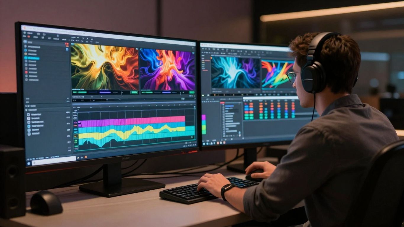 Producers adjusting export settings for specific social platforms