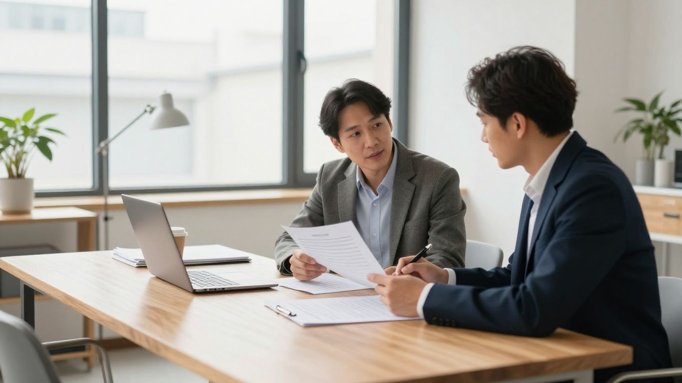 Residential real estate agents discussing property