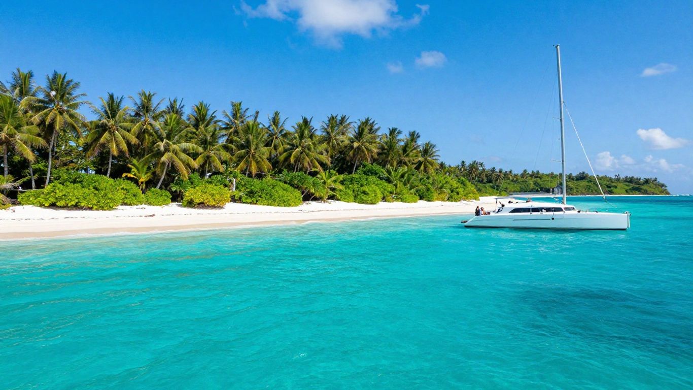 Catamaran sailing in the British Virgin Islands.