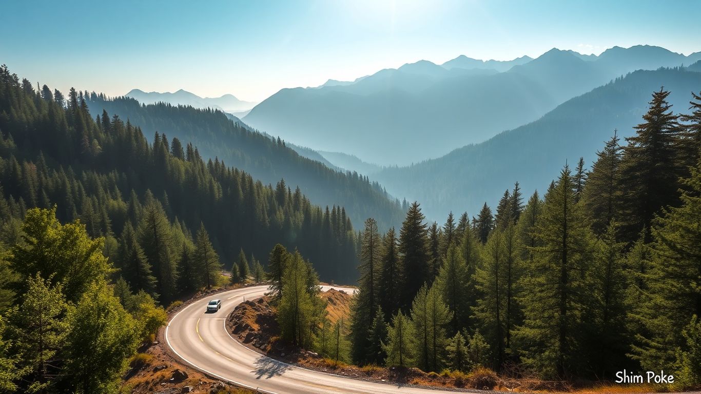 Mountain road in summer