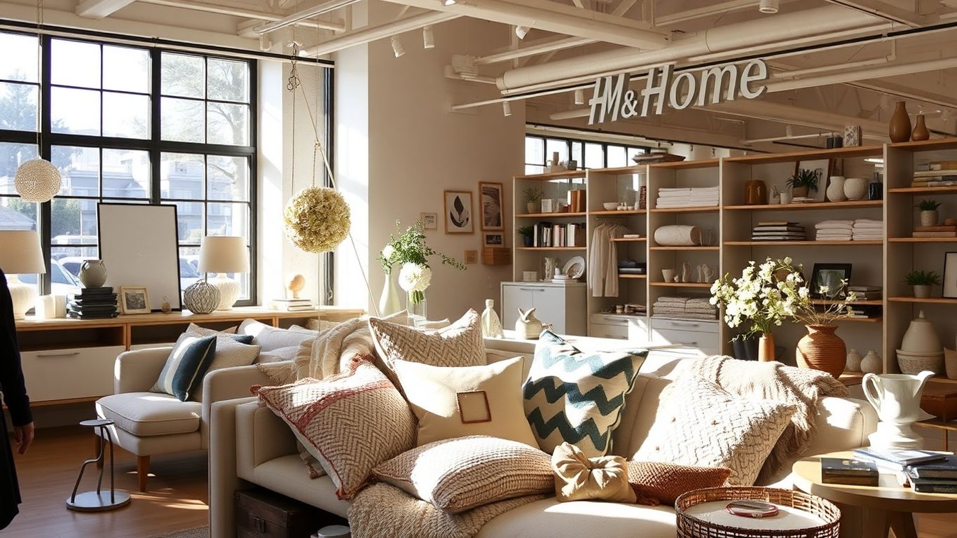 H&M Home store interior with furniture and decor.