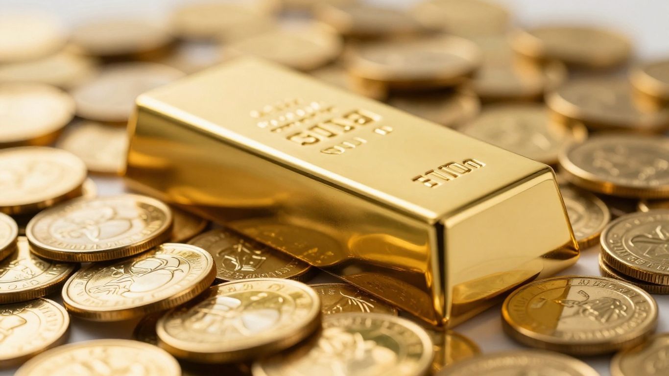 Barre d'or et pièces d'or
