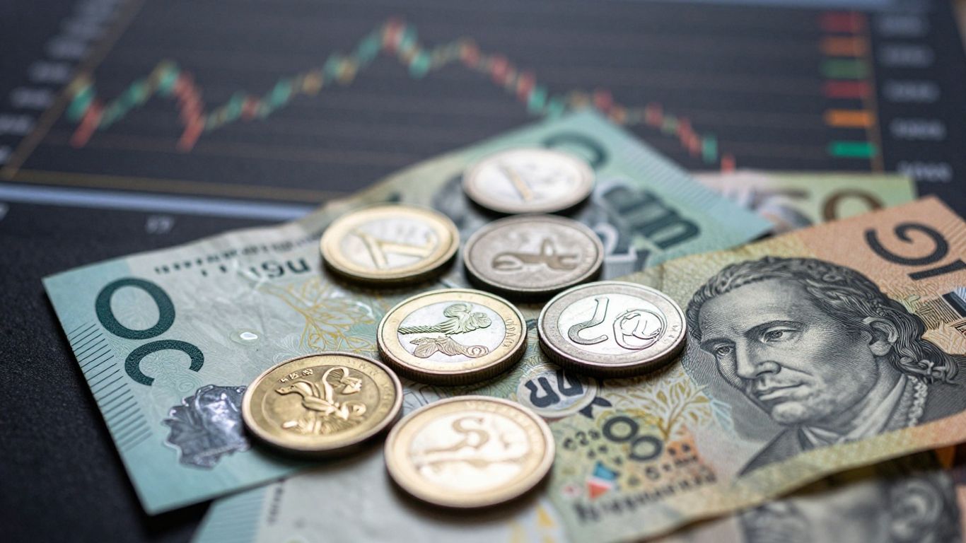 Australian dollars and financial chart for CFD tax.