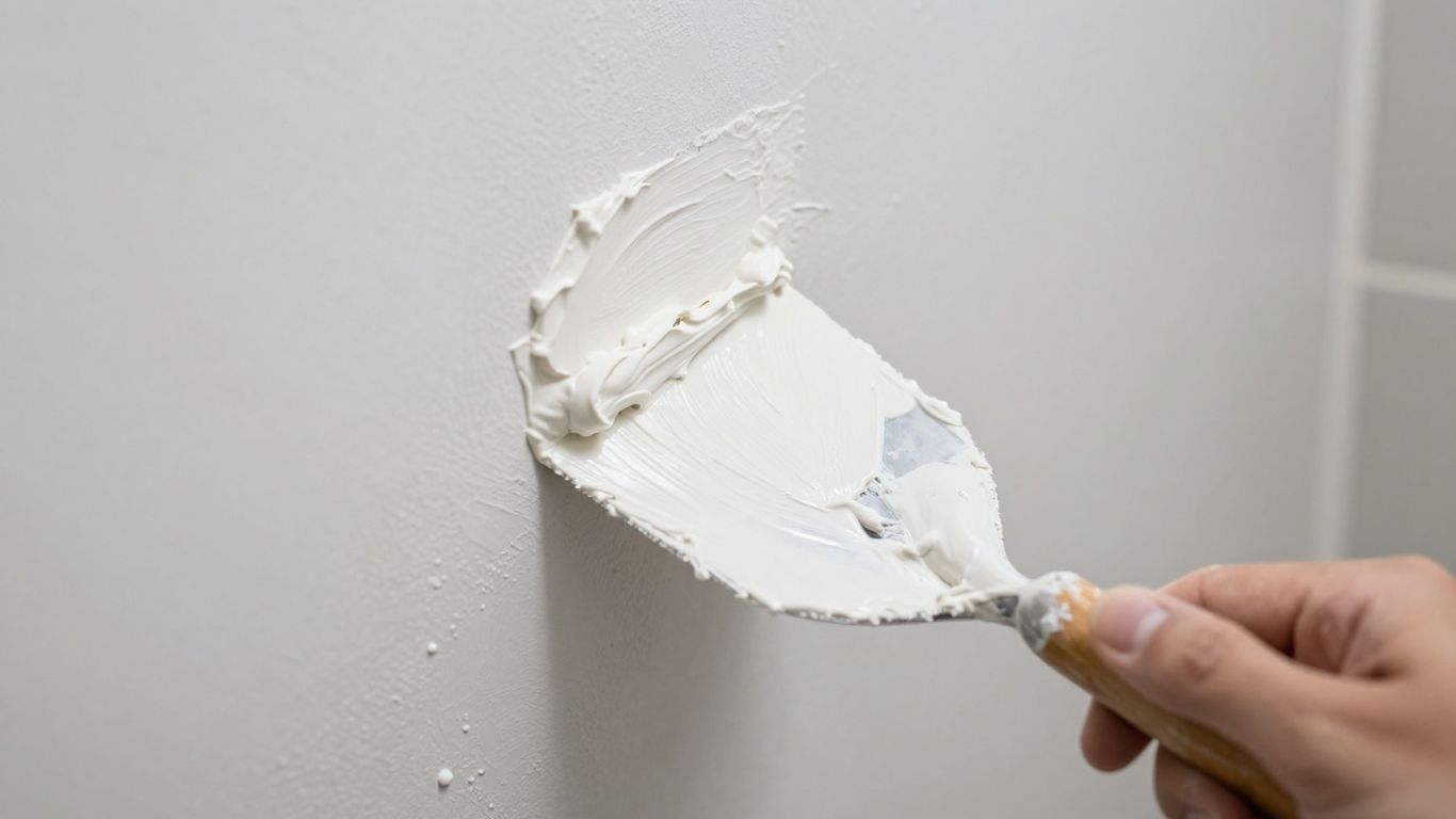 Bathroom wall plastering with a trowel