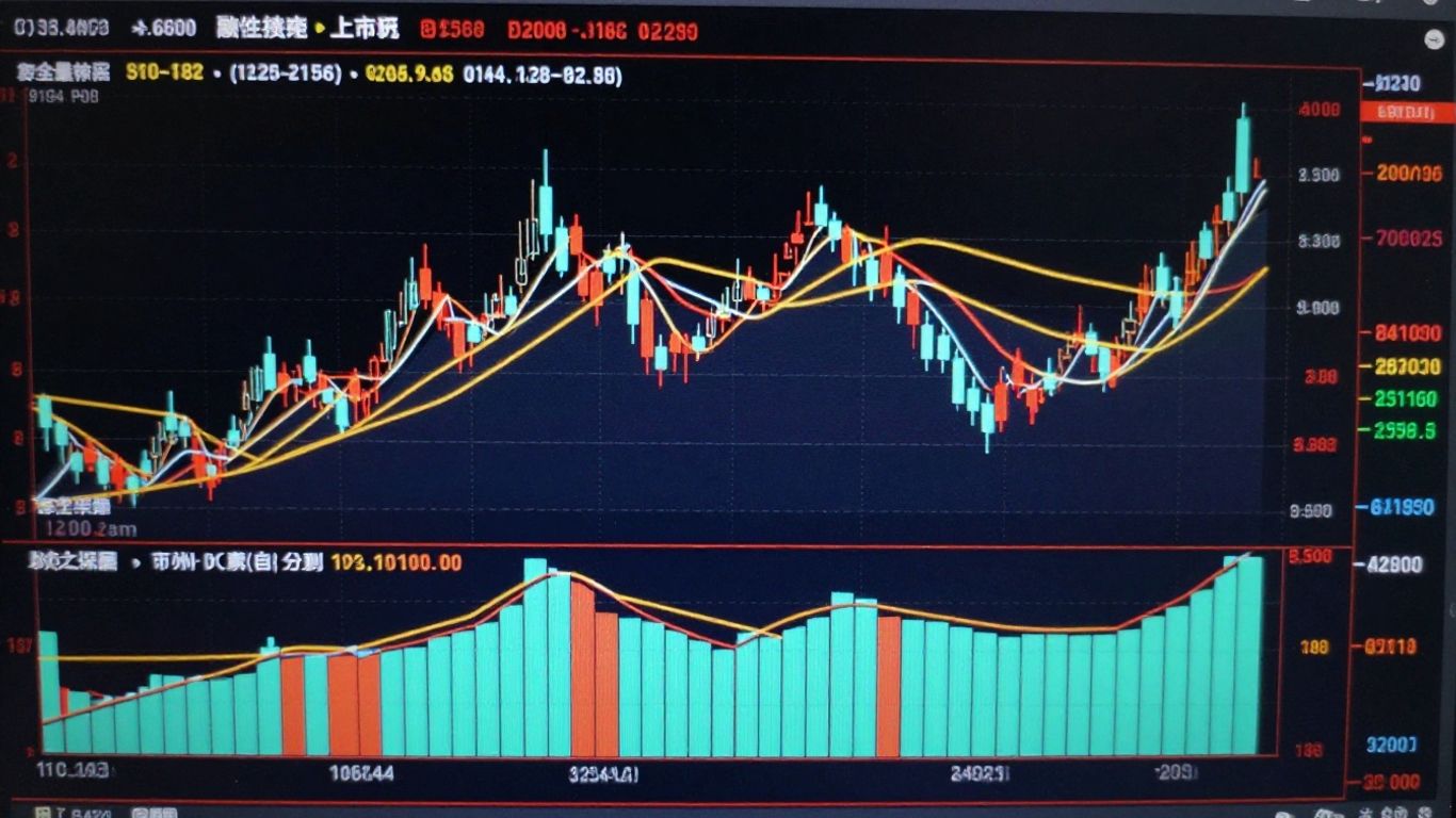 Trading chart with volume profile bars and price levels.
