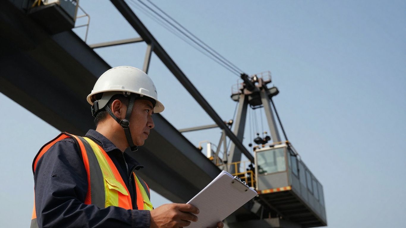 Crane inspection by qualified professional