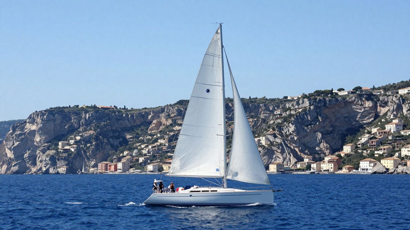 Sailboat on the Italian coast