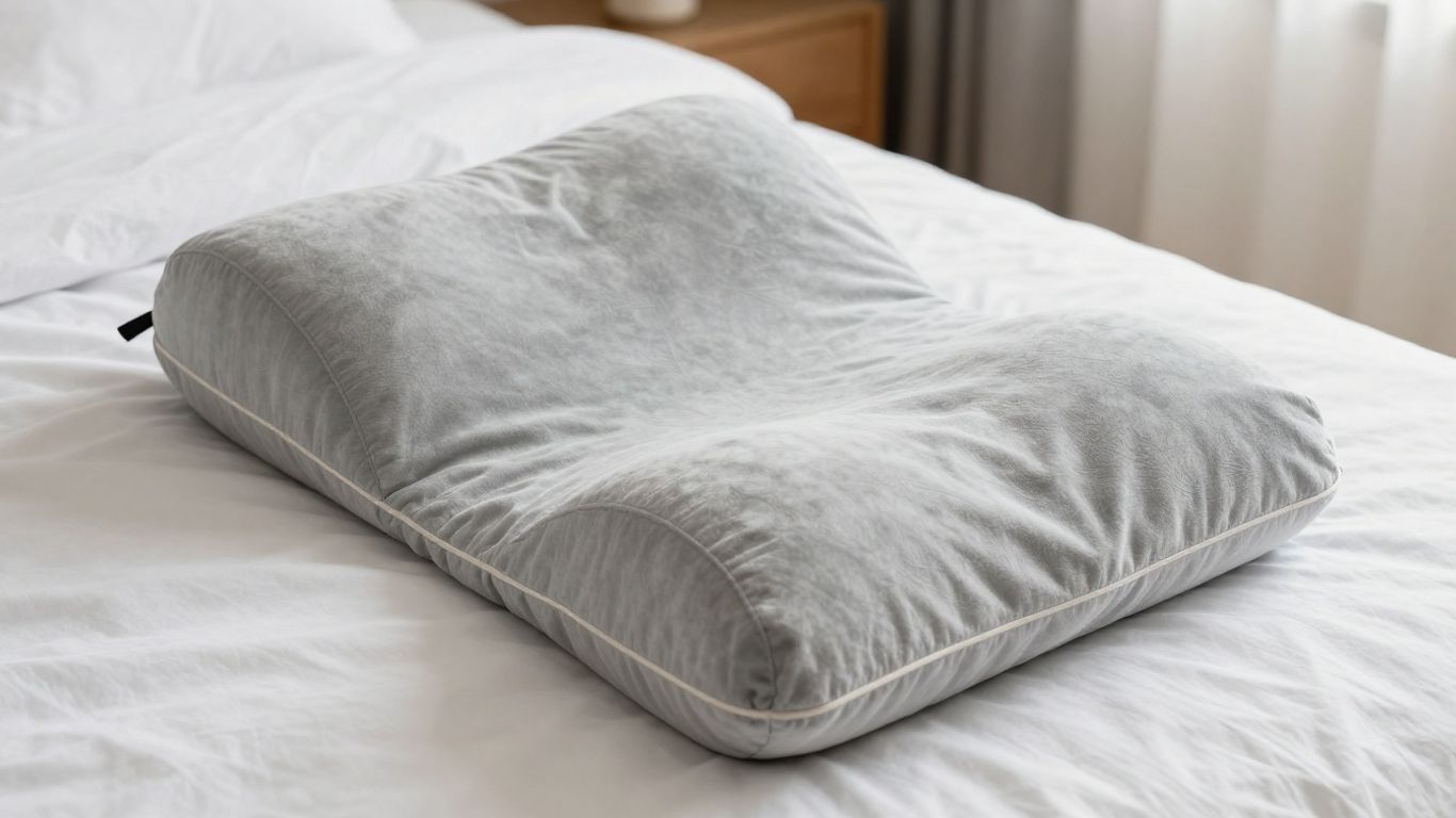 Contour Flip Pillow on a bed