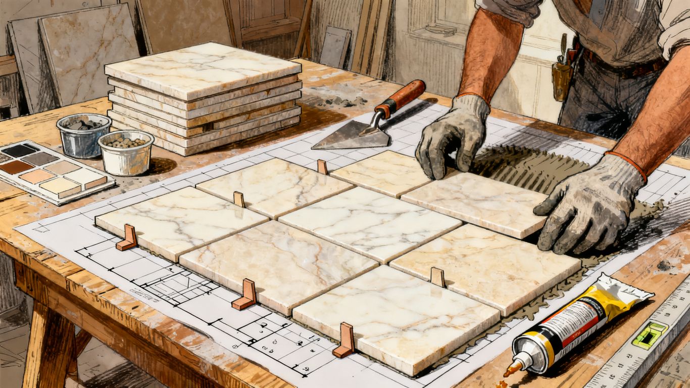 Natural stone tile installation planning