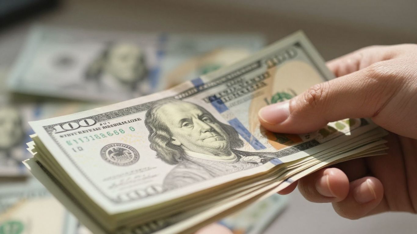 Hand holding cash, symbolizing quick loan disbursement.