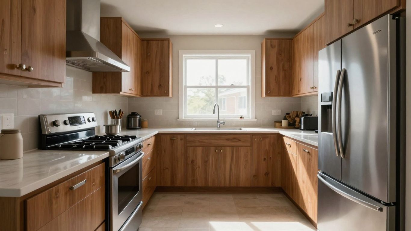 Newly built kitchen after professional cleaning