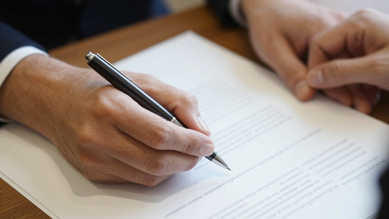 Attorney signing immigration document