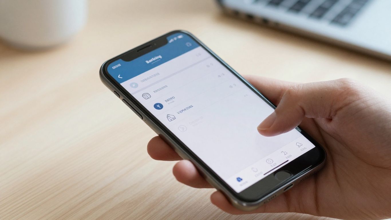 Mobile banking app viewed on a smartphone
