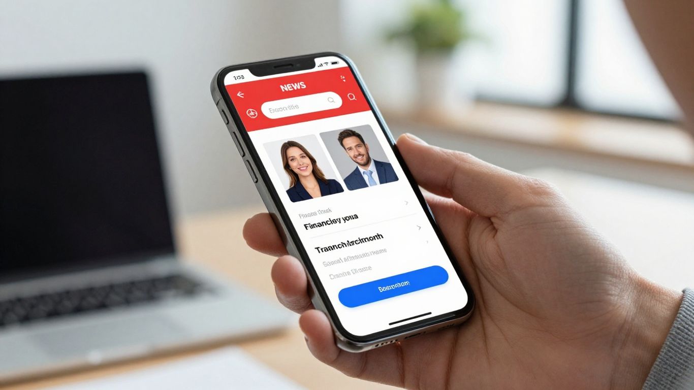 Person reading finance news on a smartphone.