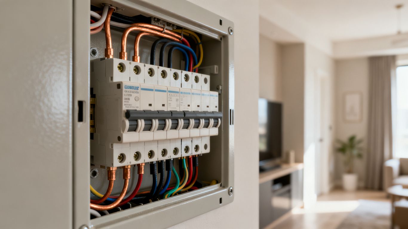 Photographic diagram of a domestic electrical panel