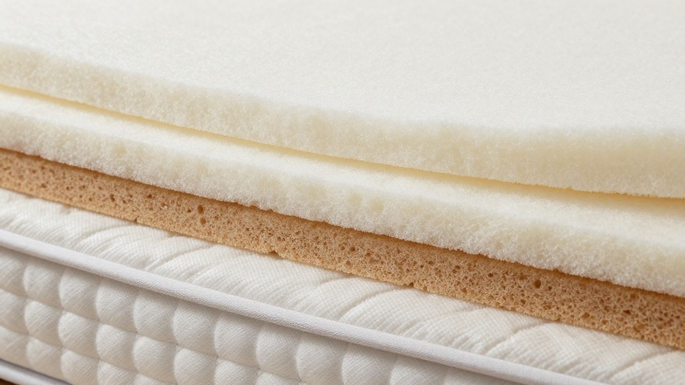 Mattress foam layers showing different densities and textures.